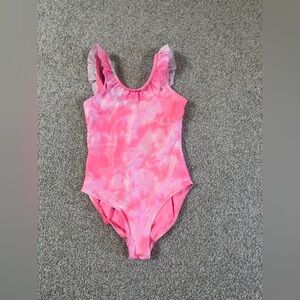 Like new GAP Kids One-Piece Swimsuit – ruffled Tie-Dye Pink – XL